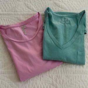 BANANA REPUBLIC TEE and LOFT TEE- TWO TEES SOLD TOGETHER